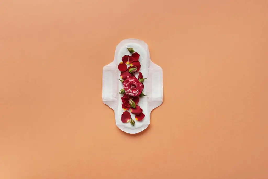 red roses on sanitary napkin